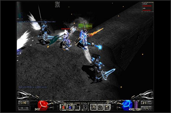 Jugadores peleando sobre el puente del castillo en Blood Castle